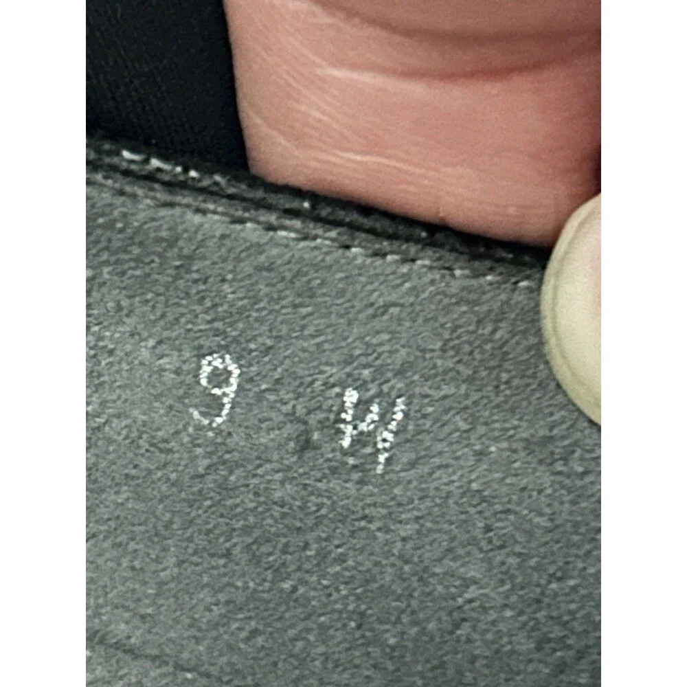 Stuart Weitzman Bucalina Wedge Heel Pumps Size 9 W Black Textured Leather Buckle